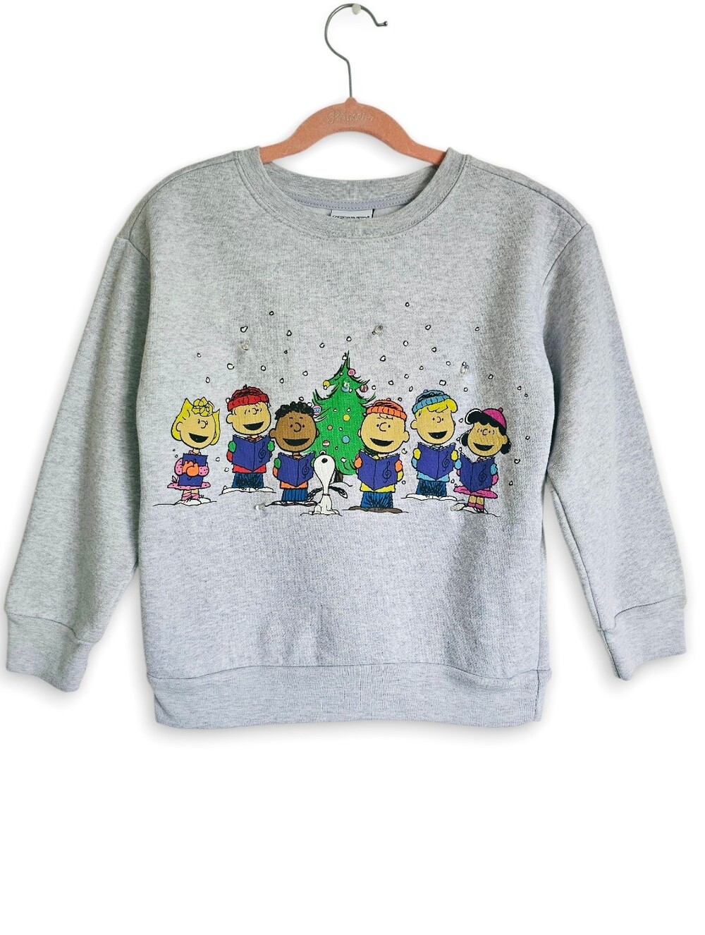 Peanuts Light-Up Holiday Sweatshirt - Gray & Green